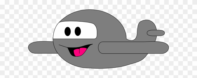 Gray Clipart Airplane - Cartoon Airplane #1764454