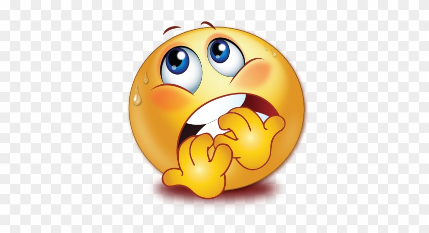 Sweating Frightened Scared Face Smiley Emoji Sticker - Scared Emoji Face #1764645