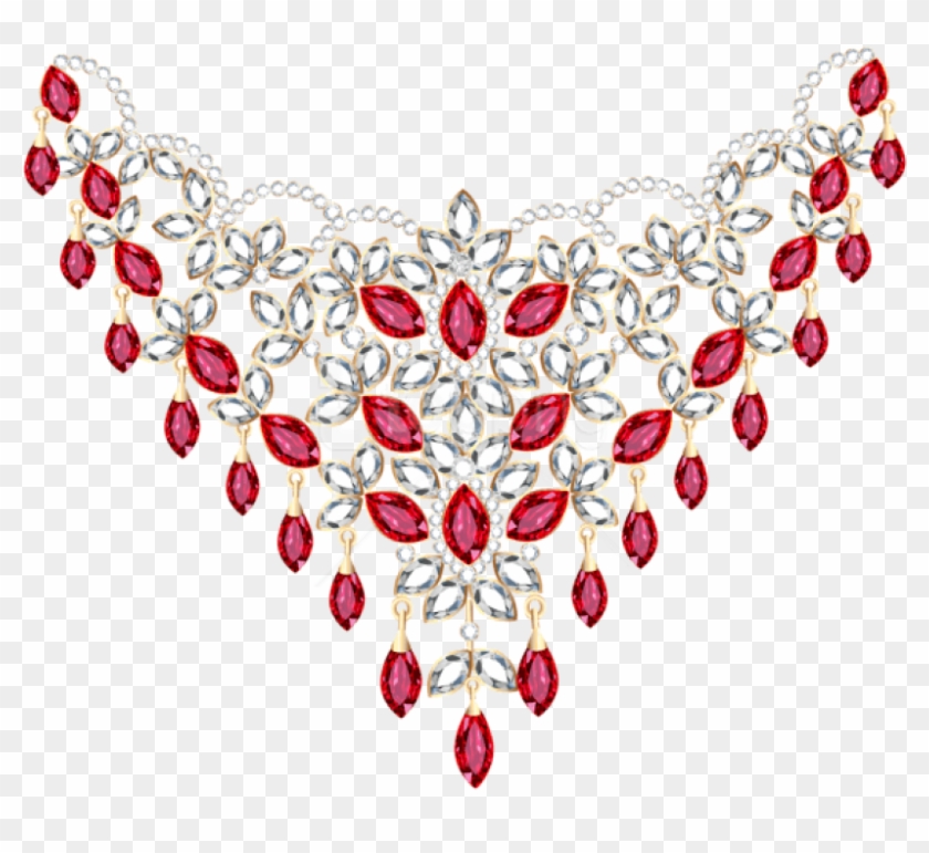 Free Png Download Transparent Diamond And Ruby Necklace - Diamond Necklace In Png #1764678