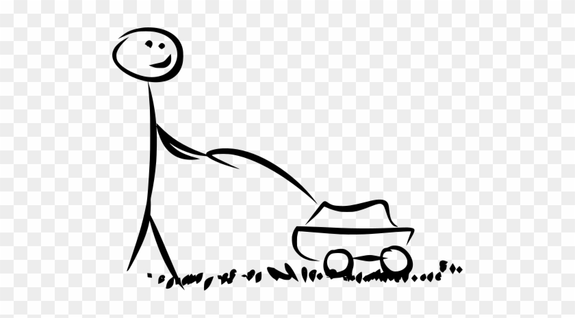 Svg Png - Stick Figure Mowing The Lawn #1764795