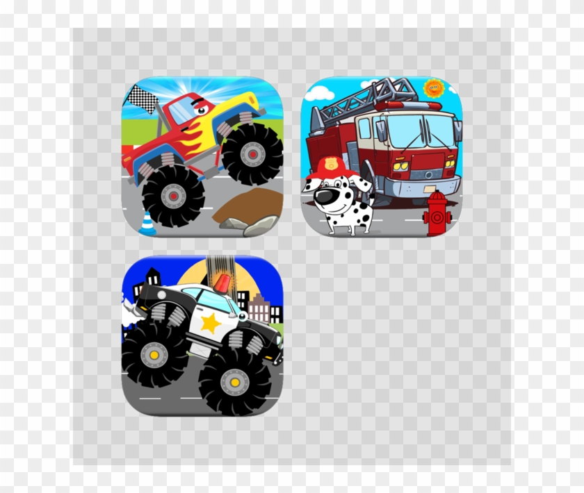 Fire Trucks, Monster Truck & Patrol Rescue Machines - Monster Truck #1764946