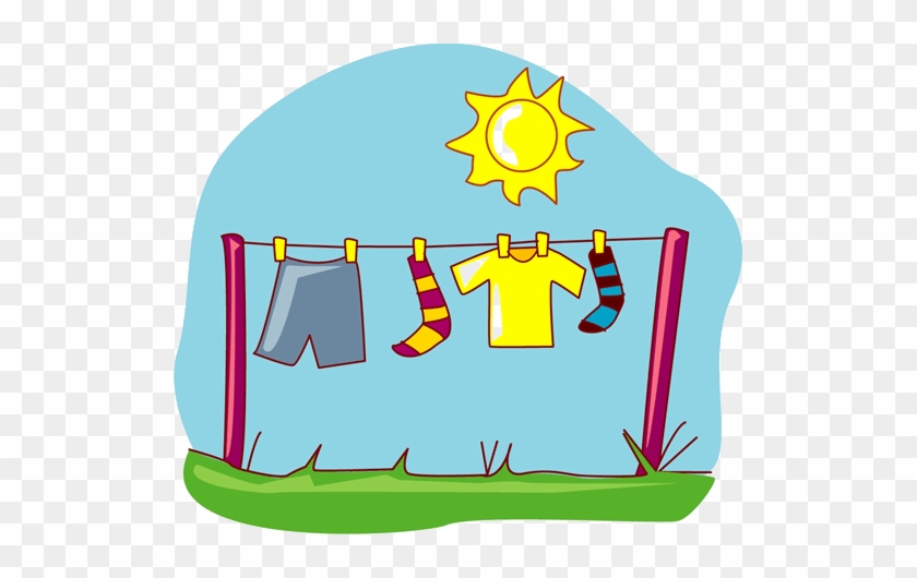 Spreading Wet Clothes On A Clothesline For Drying - Air Dry Clothes Clip Art #1764973