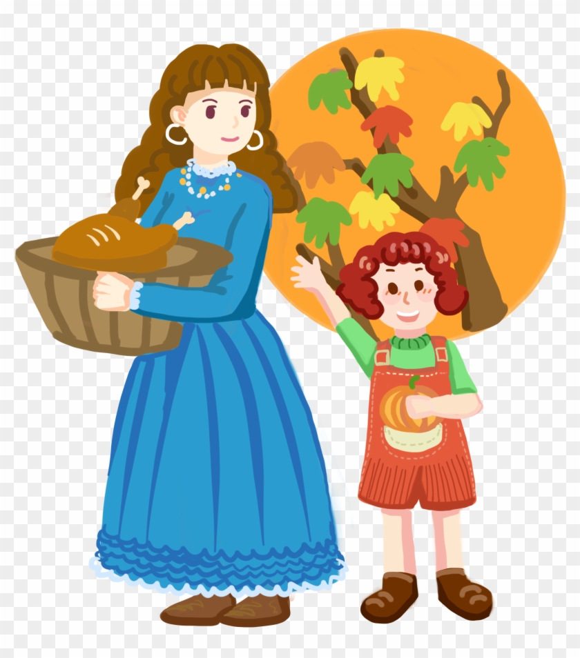 感恩节卡通手绘风感恩妈妈 - Thanksgiving #1765266