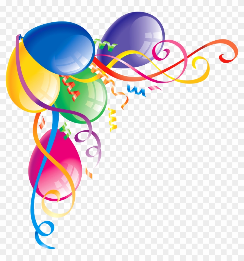 Balloonflourishupperleft - Corner Birthday Balloons Png #1765352
