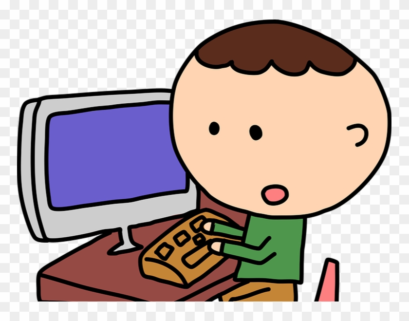 Picture - Boy On A Computer Clip Art #1765596