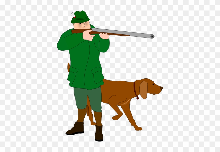 Hunter With Scent Hound Vector Clip Art - Hunt Clipart #1765632