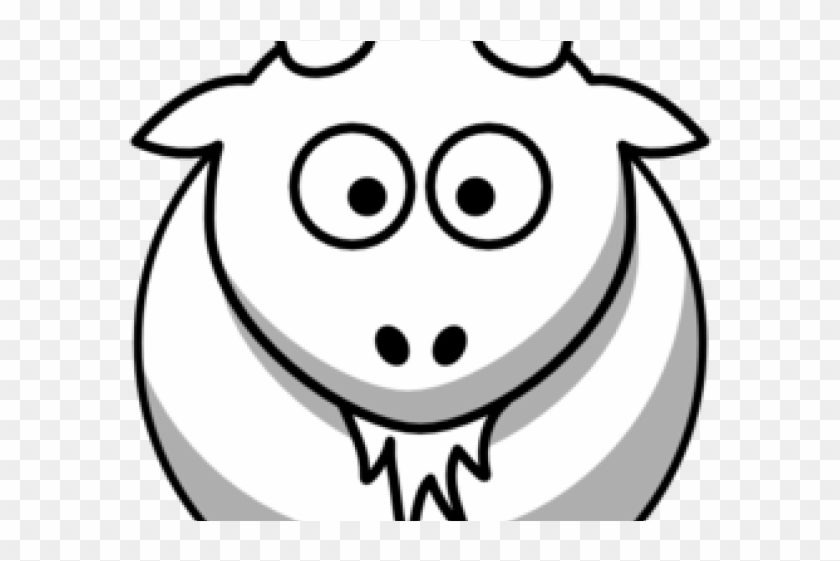 Goat Clipart Face - Clipart Black And White Cute Goat #1765874