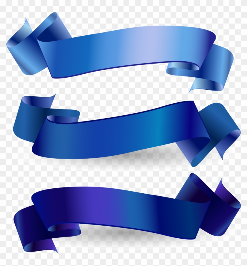 Awareness Ribbon Blue - Blue Ribbon Vector Hd #1766037