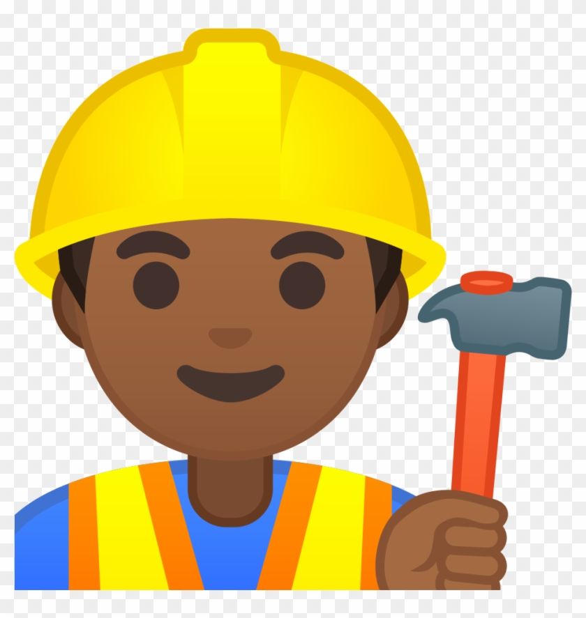 Man Construction Worker Medium Dark Skin Tone Icon - Female Construction Worker Emoji #1766101
