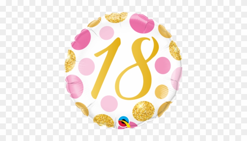 18th Birthday Pink & Gold Dots 18 Inch Foil Balloon - 18th Birthday Pink & Gold Dots 18 Inch Foil Balloon #1766618