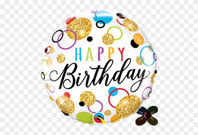 Round Birthday Glitter Dots Balloon - Round Birthday Glitter Dots Balloon #1766828