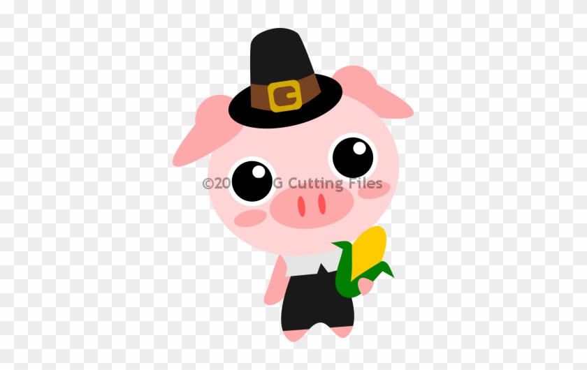 Pilgrim Pig - Pig In A Pilgrim Hat #268641