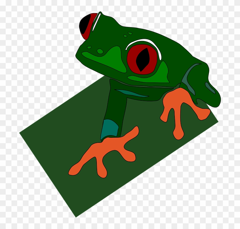 Red, Eye, Frog, Green, Feet, Animal, Eyed, Sticky, - Frog Clip Art #268738