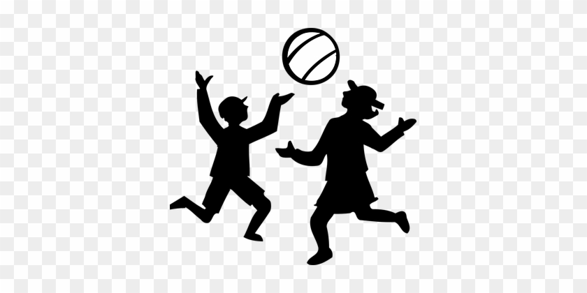 Volleyball Picnic People Boy Soccer Happy - Physical Education Clip Art Black #269095
