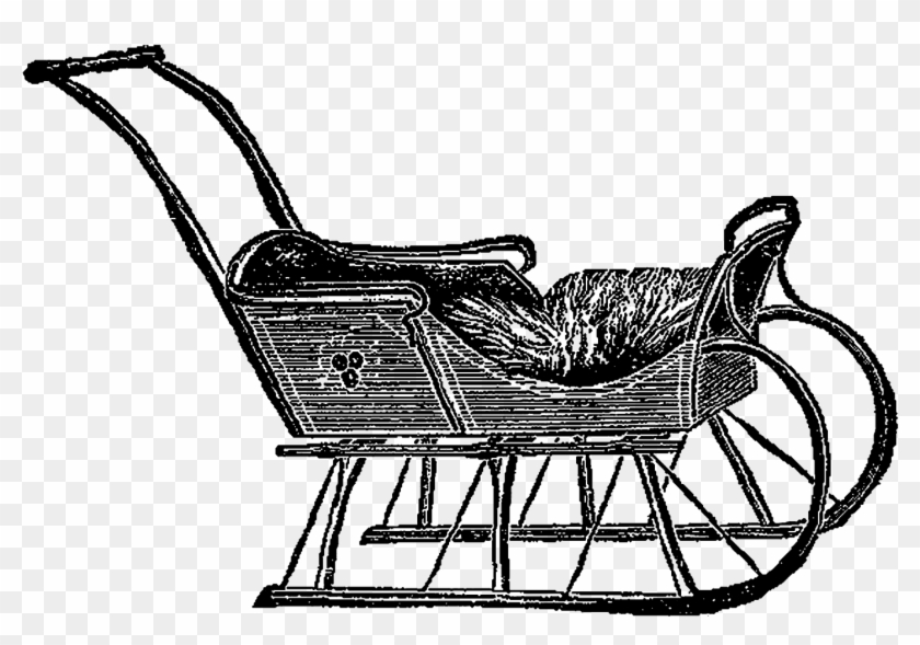 Clip Art Child Vintage 1913 Wood Sleigh - Wood #269186