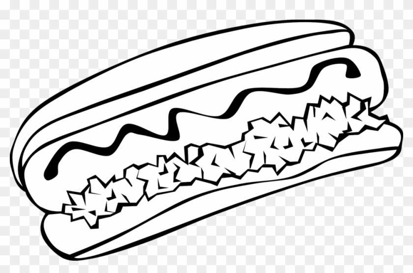 Public Domain Clip Art Image Fast Food, Lunch Dinner, - Chili Dog Clipart Black And White #269187
