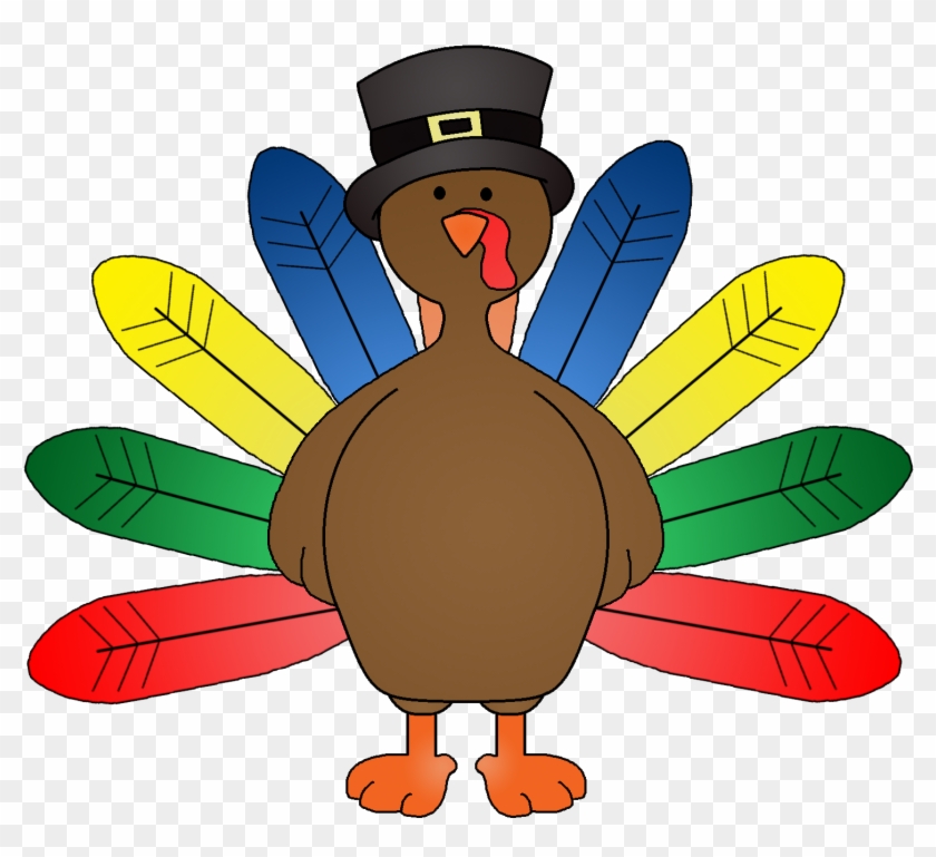 Thanksgiving Turkey Clip Art - Turkey With Colored Feathers #269242