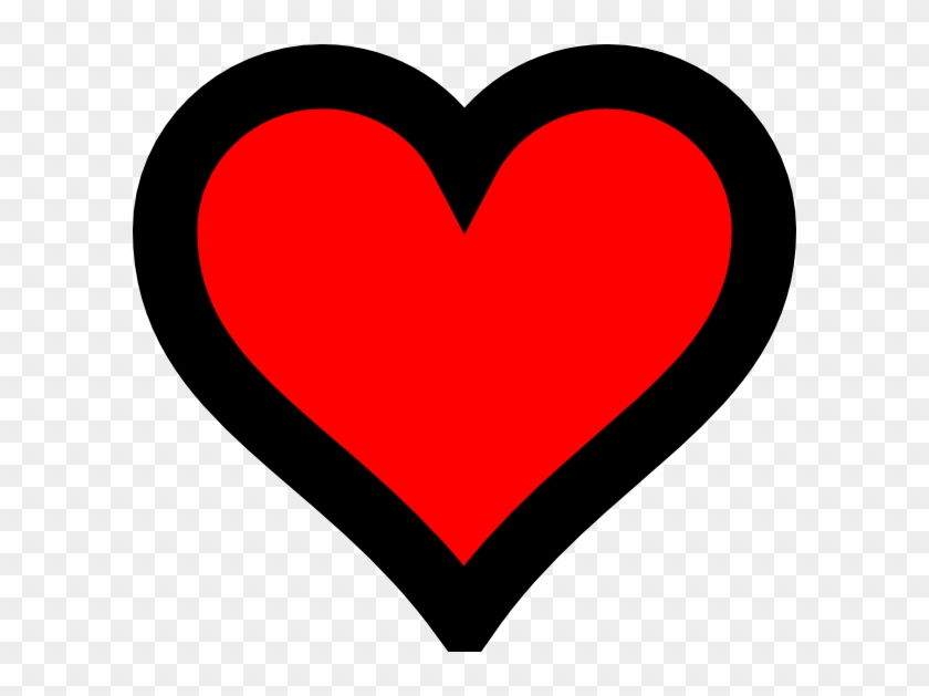 Heart Outline Png Clip Art - Red Heart Black Outline #269473