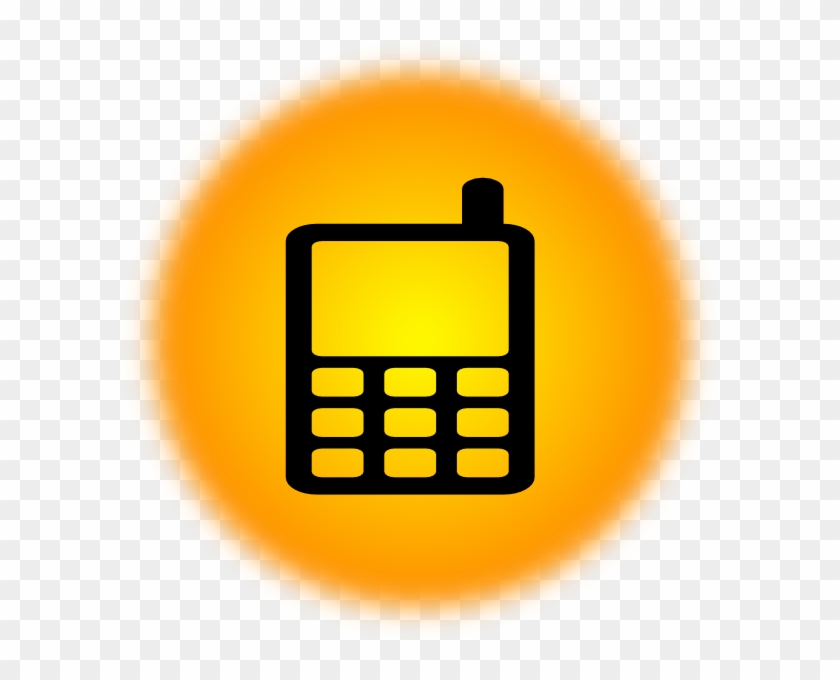 Orange Mobile Icon Clip Art - Clip Art #269476