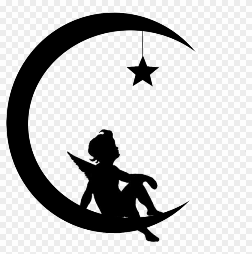 Angel Moon Star Silhouette By Viktoria Lyn On Deviantart - Wall Decal #269551