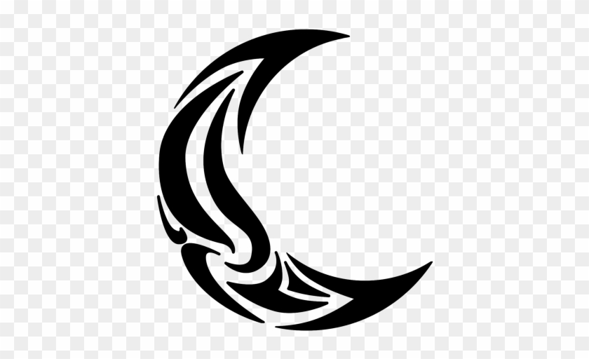 Moon Black And White Tribal Moon Tattoo Black Crescent - Tribal Moon #269590