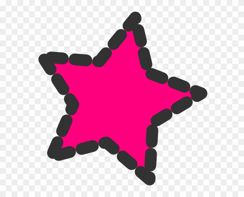 Pink Dotted Star Clip Art At Clker Com Vector Clip - Cute Stars Clip Art #269614
