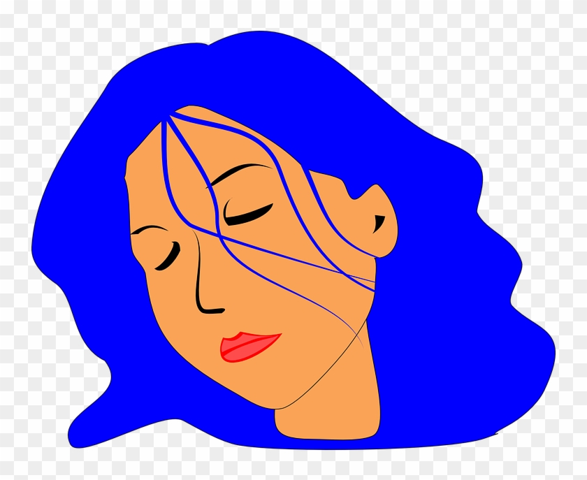 Girl With Blue Hair Clipart #269692