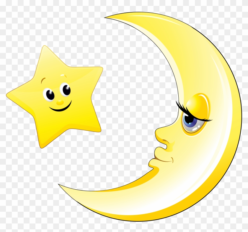 Transparent Cute Moon And Star Clipart Picture - Dibujos Lunas Y Estrellas #269710