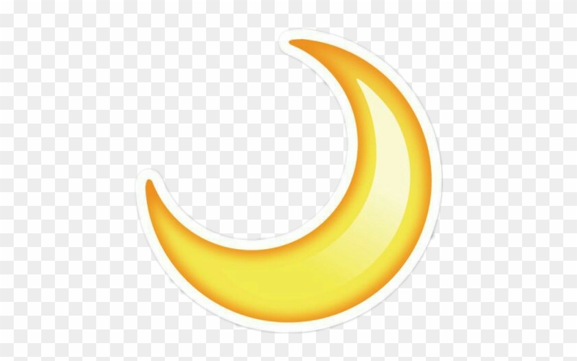 Emoji Stickers Tumblr Cute Moon Yellow - Half Moon Emoji Png #269726