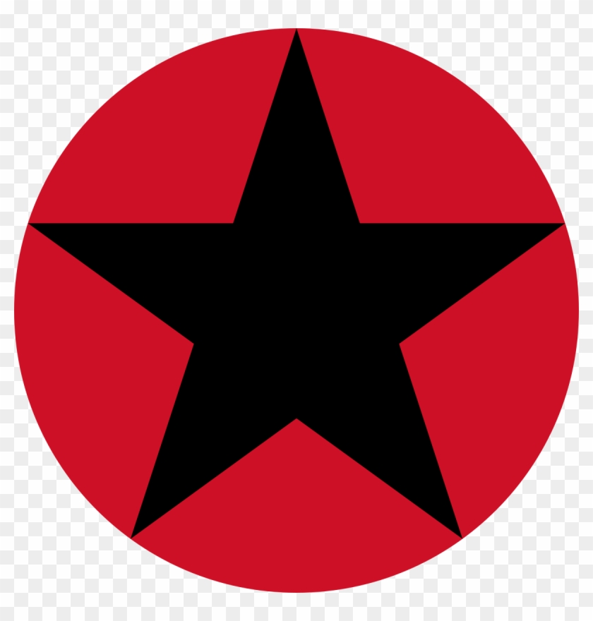 Red Circle With Star In The Middle Clipart - Black Star Red Background #269877