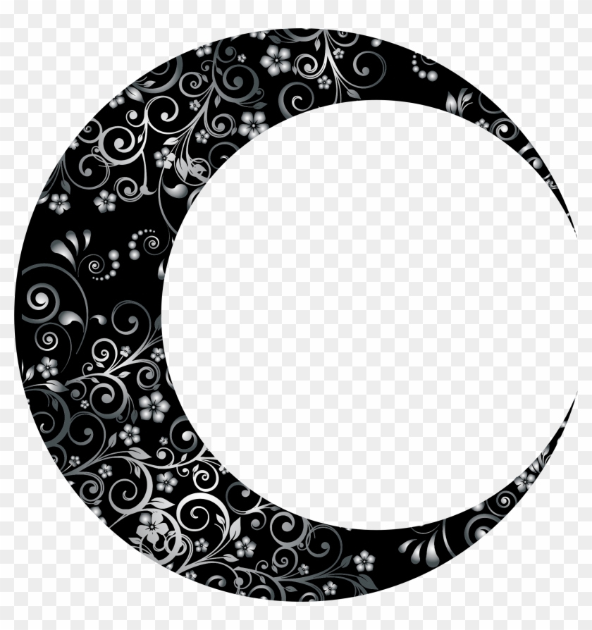 This Free Icons Png Design Of Prismatic Floral Crescent - Clip Art Crescent Moon #269954