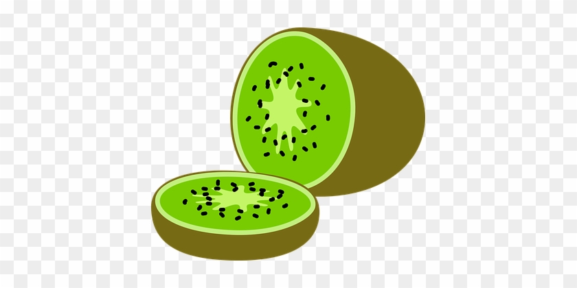 Kiwi Fruit Slice Sliced Cut Green Seeds Sk - Kiwi Clipart #270133