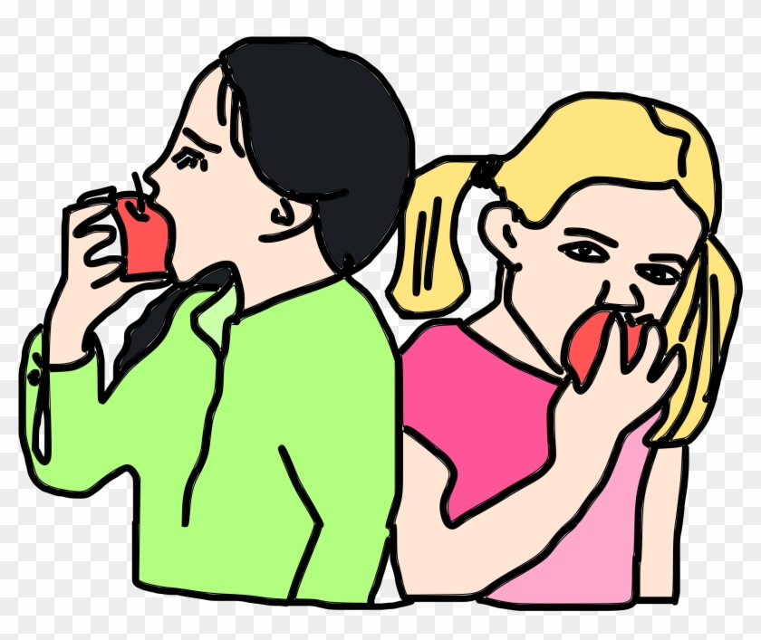 Clip Art Eating Apple Clipart Girls Are Apples Eat - Clipart Of Boy Eating Apple #270277