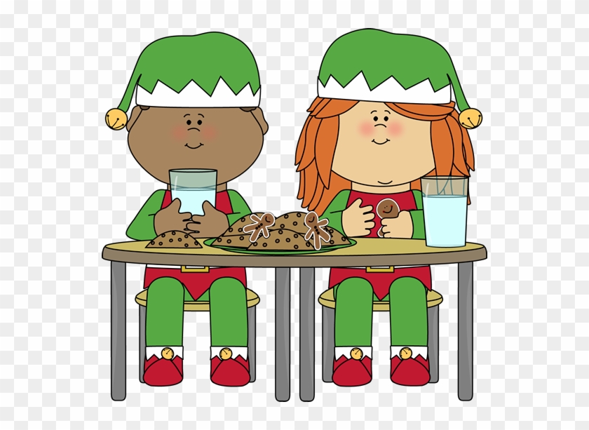 Elves Eating Christmas Cookies Dibujos Christmas - Elves Eating Cookies #270540