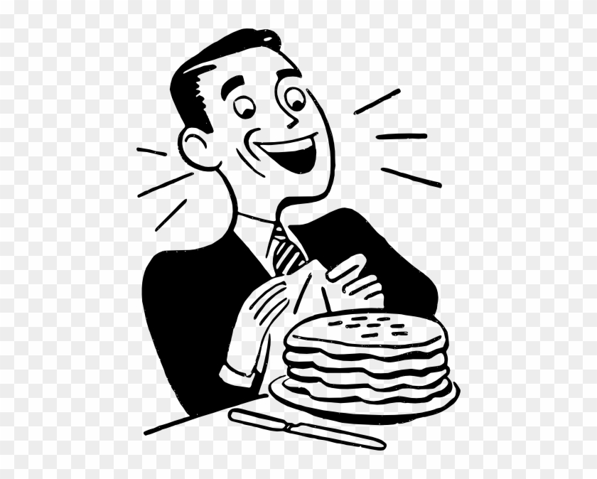 Man Eating Pancakes Clip Art - Man Eating Pancakes Clipart #44630