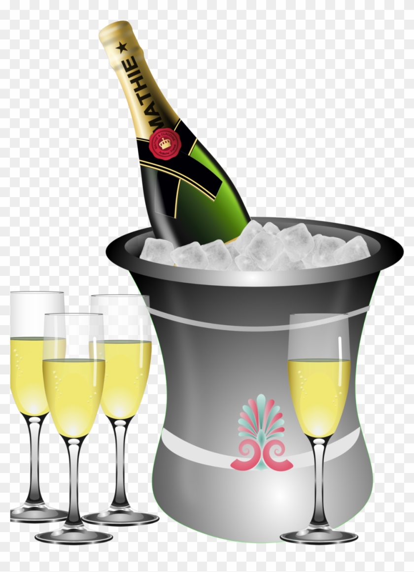 Champagne Chilled - Champagne And Glass Clipart #44709