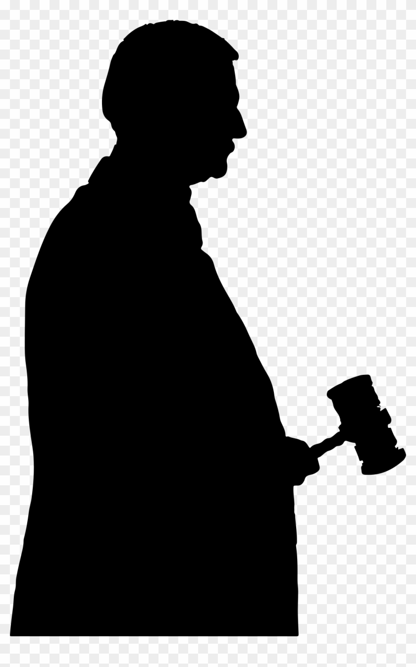 Clipart Judge With Gavel Silhouette - Judge Silhouette Png #44734