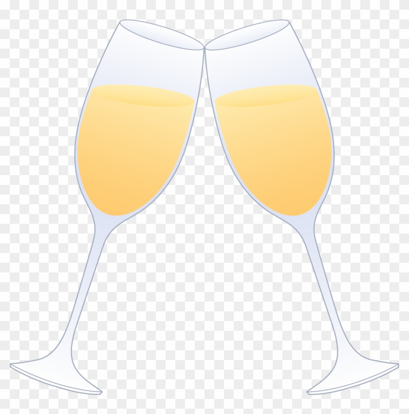 Glasses Of Champagne Clinking - Two Wine Glasses Clinking Cartoon #45300