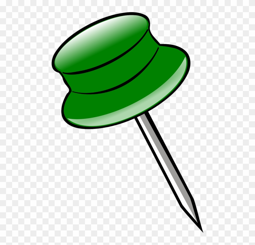 Green Pin Clip Art - Pin Clipart #45495