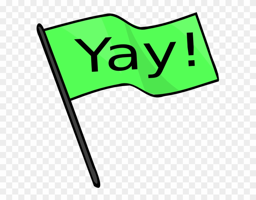 Yay Green Flag Clip Art At Clker - Yay Clipart #45528