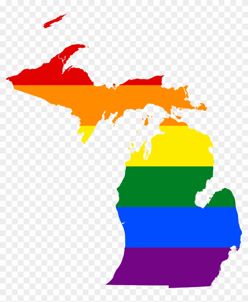 Unequal By Law - Michigan Flag Map #45589