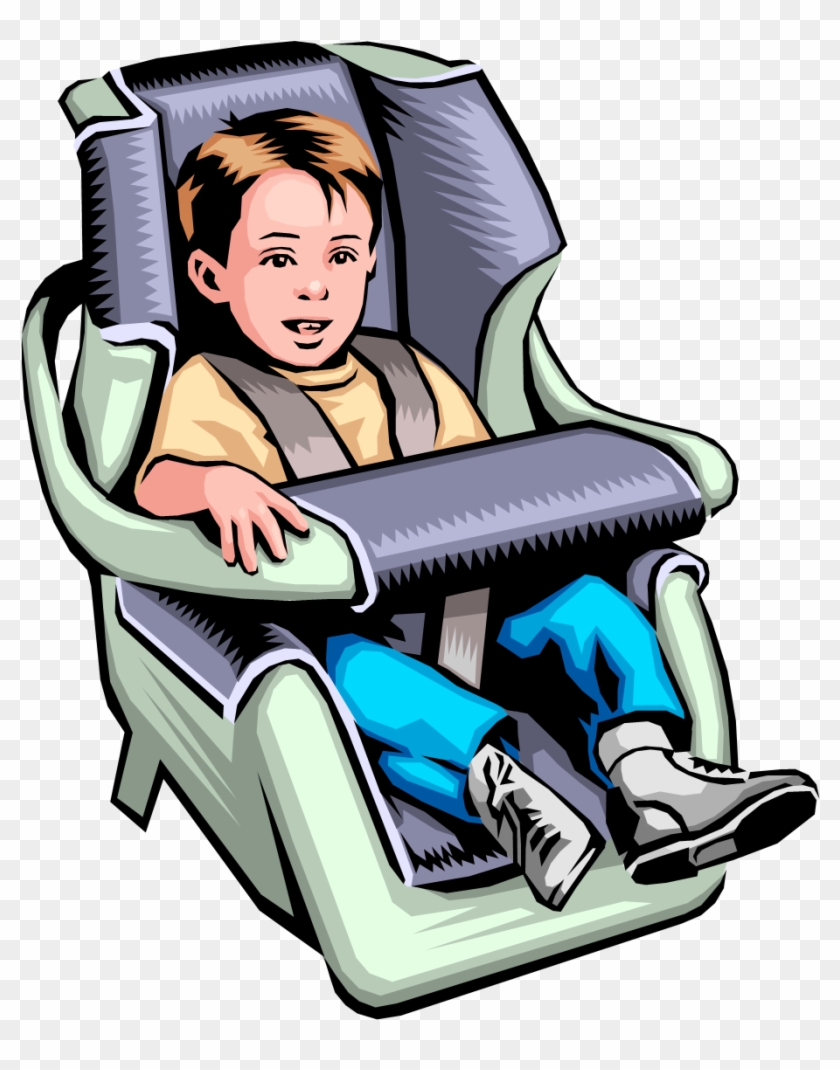 Child Passenger Safety Week Clipart - Boy Sitting In Car Seat #45886