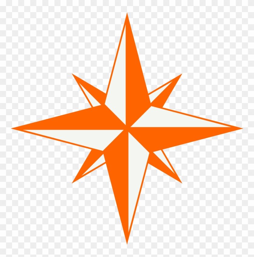 File - Windrose Orange - Svg - Compass Sticker Png #45963