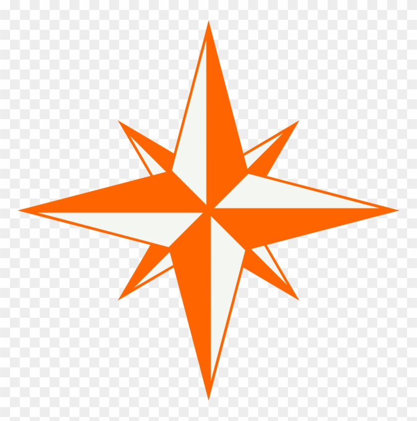 File - Windrose Orange - Svg - Compass Sticker Png #45963