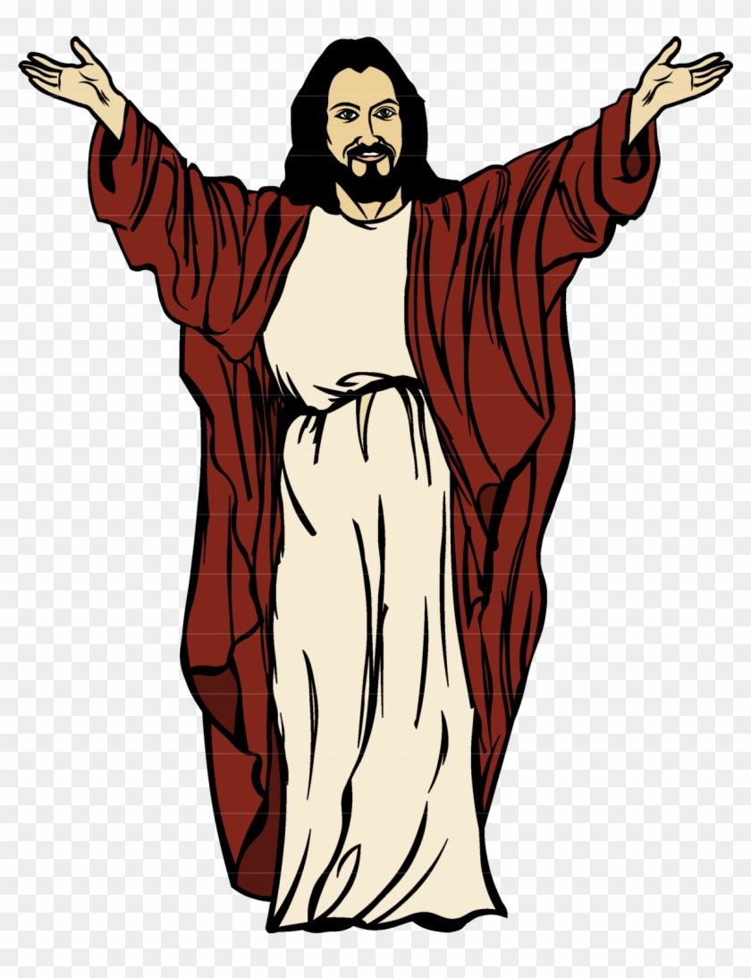 Jesus Cartoon Drawing Clip Art - Cartoon Jesus With Open Arms #46187