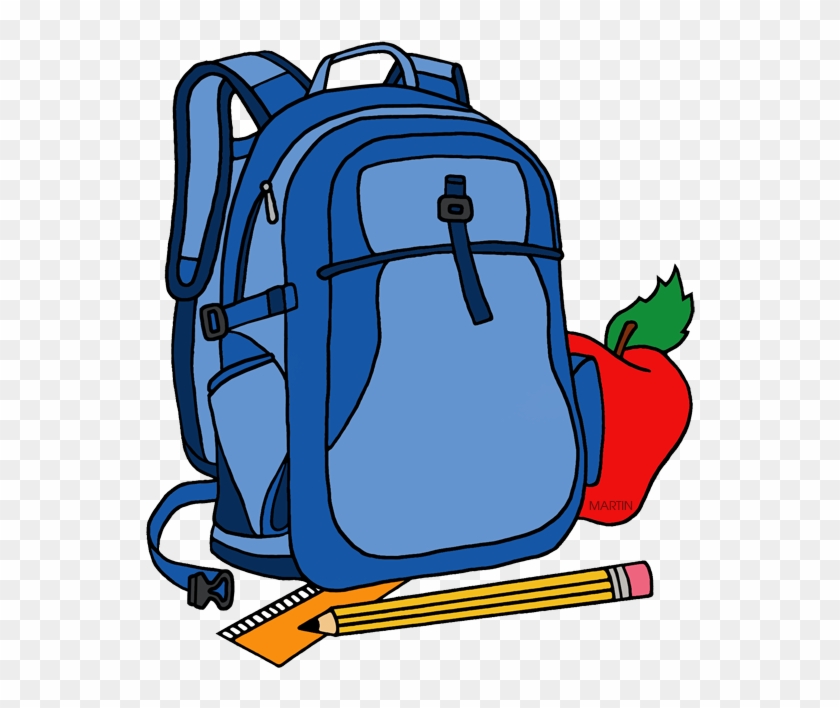 School Clip Art By Phillip Martin Backpack - Clipart School Backpack #46371