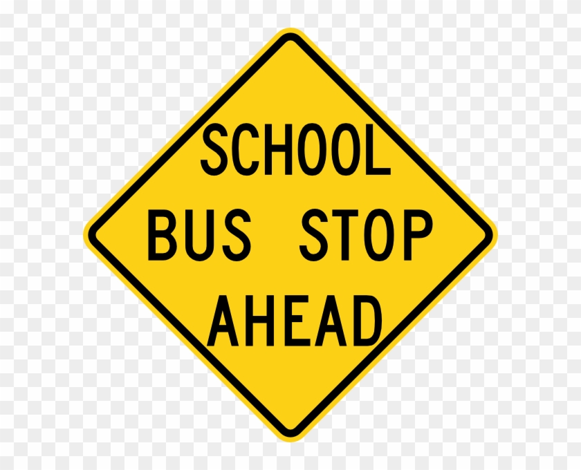 Free Vector School Bus Stop Ahead Sign Clip Art - Dead End Sign Clip Art #46425