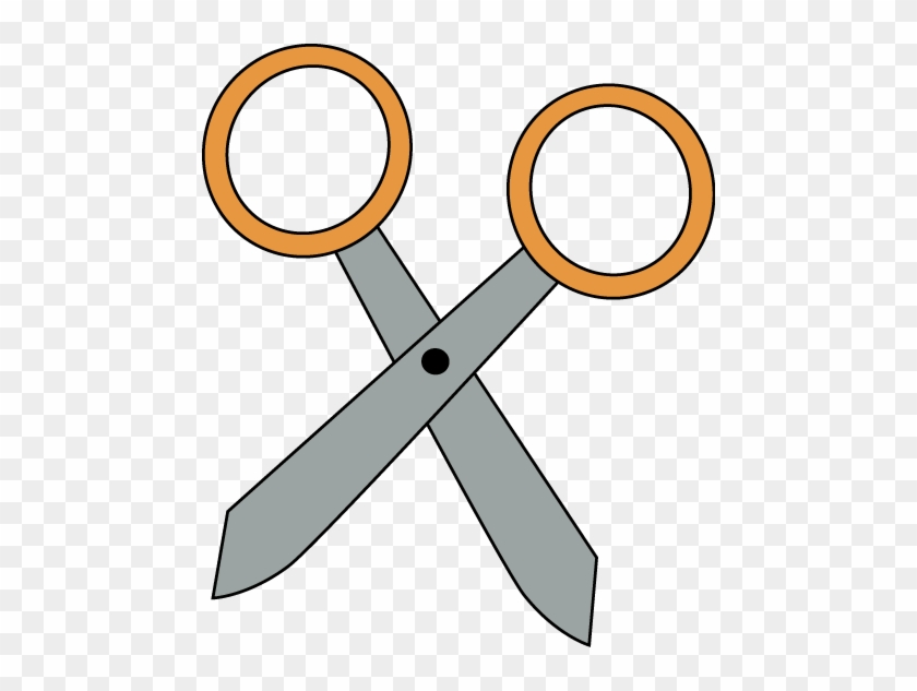 Orange Scissors - School Supplies Clipart #46431