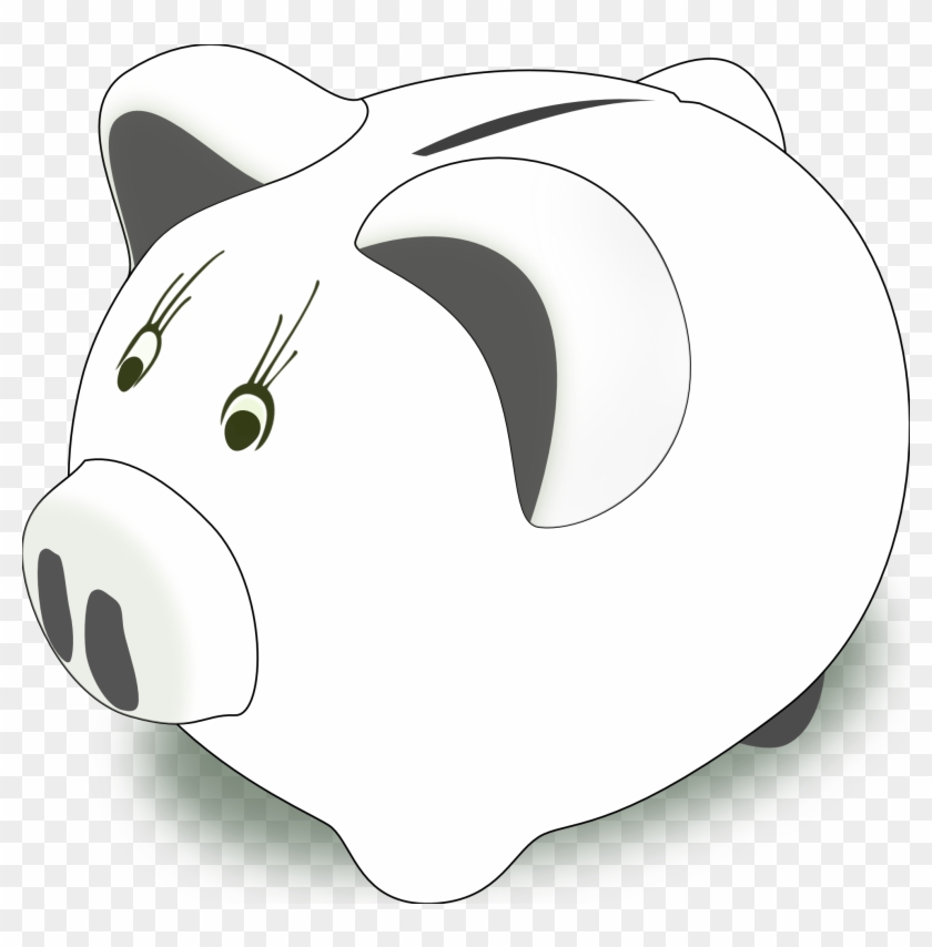 Piggy Bank Clip Art Black And White Free Clipart - Piggy Bank Clip Art #46756