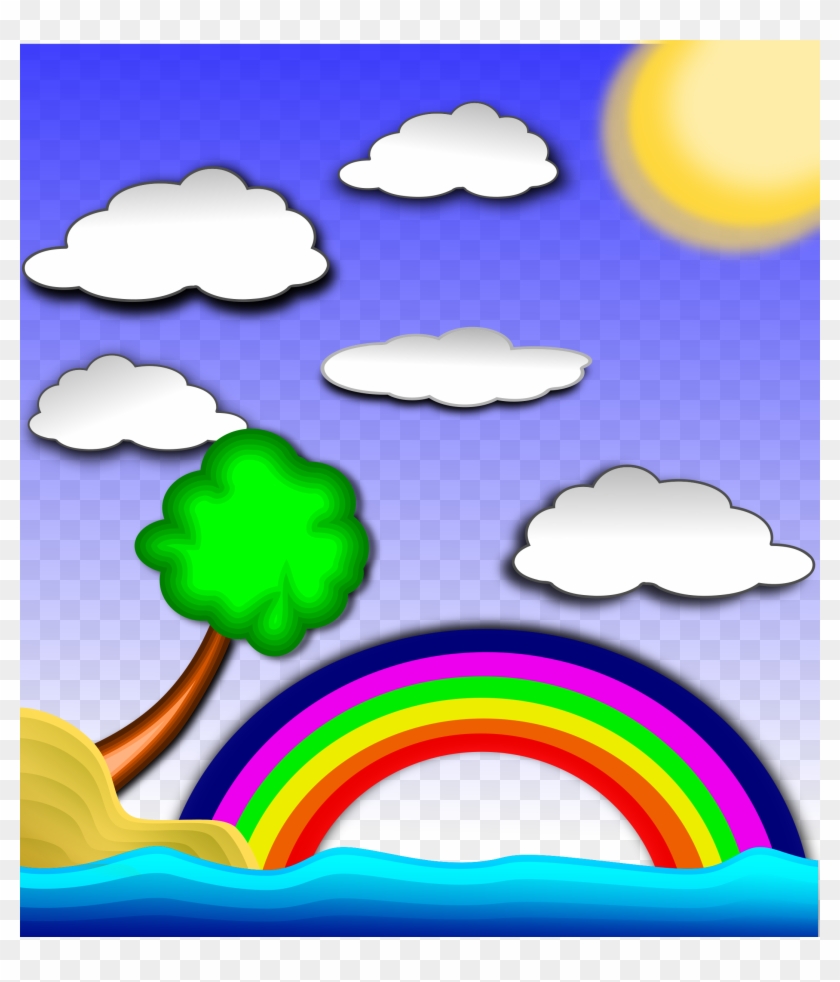 Big Image - Rainbow In The Sky Clipart #46772